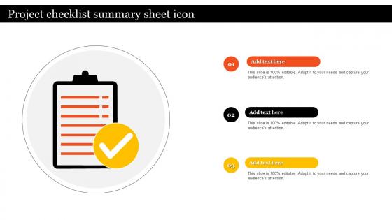 Project Checklist Summary Sheet Icon