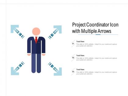 Project coordinator icon with multiple arrows