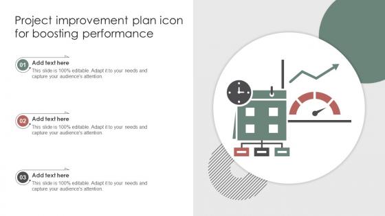 Project Improvement Plan Icon For Boosting Performance Improvement Plan SS