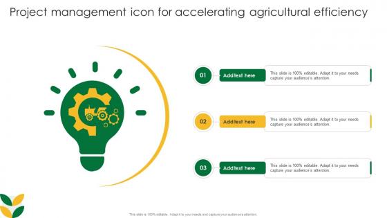 Project Management Icon For Accelerating Agricultural Efficiency