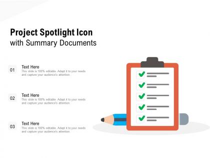 Project spotlight icon with summary documents
