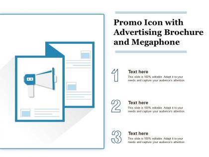 Promo icon with advertising brochure and megaphone