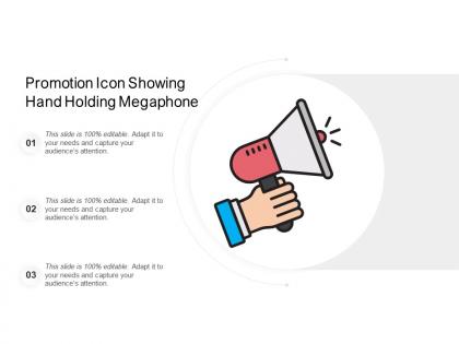 Promotion icon showing hand holding megaphone