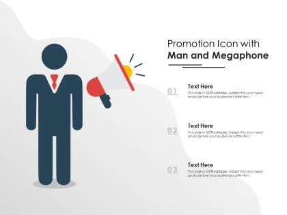 Promotion icon with man and megaphone