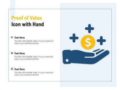 Proof of value icon with hand