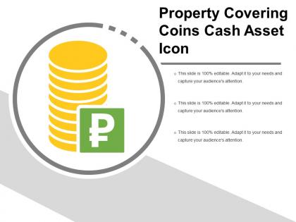 Property covering coins cash asset icon