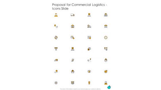 Proposal For Commercial Logistics Icons Slide One Pager Sample Example Document