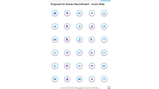 Proposal For Nurses Recruitment Icons Slide One Pager Sample Example Document