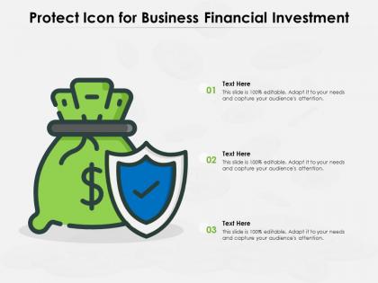Protect icon for business financial investment