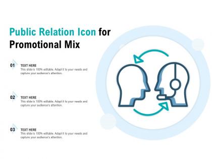 Public relation icon for promotional mix