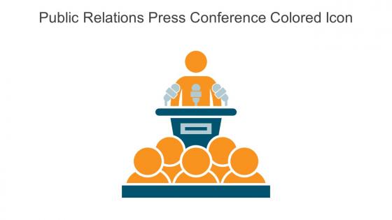 Public Relations Press Conference Colored Icon In Powerpoint Pptx Png And Editable Eps Format
