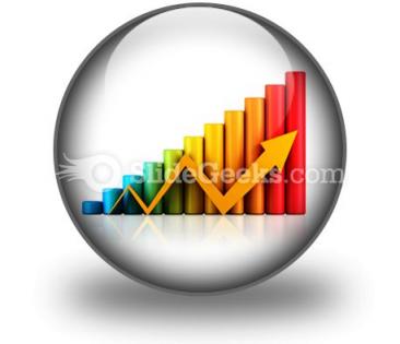 Business Graph With Arrow PowerPoint Icon C  Presentation Themes and Graphics Slide01