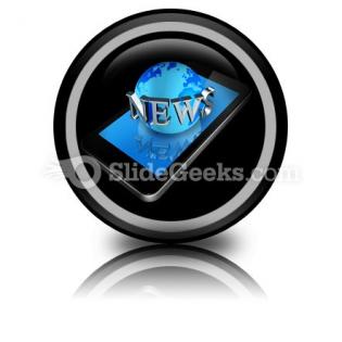 Mobile phone and news world ppt icon for ppt templates and slides cc