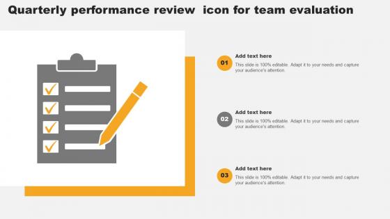 Quarterly Performance Review Icon For Team Evaluation