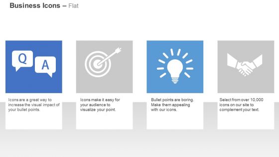 Question answer target achievement idea generation business deal ppt icons graphics