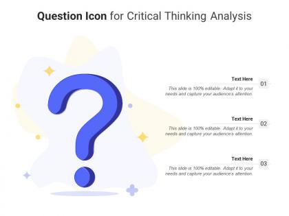 Question icon for critical thinking analysis infographic template