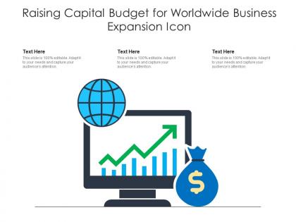 Raising capital budget for worldwide business expansion icon