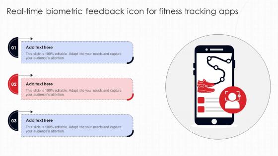 Real Time Biometric Feedback Icon For Fitness Tracking Apps Ppt Slide