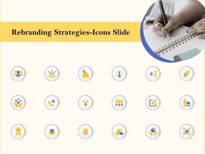 Rebranding strategies icons slide ppt powerpoint presentation diagram lists