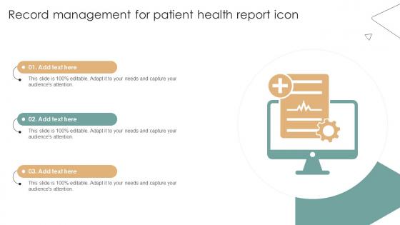 Record Management For Patient Health Report Icon