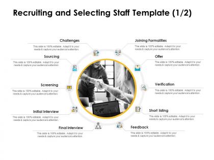 Recruiting and selecting staff sourcing ppt powerpoint presentation icons