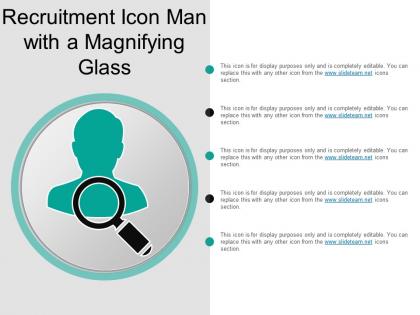 Recruitment icon man with a magnifying glass
