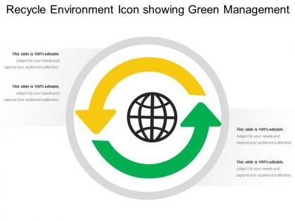 Recycle environment icon showing green management