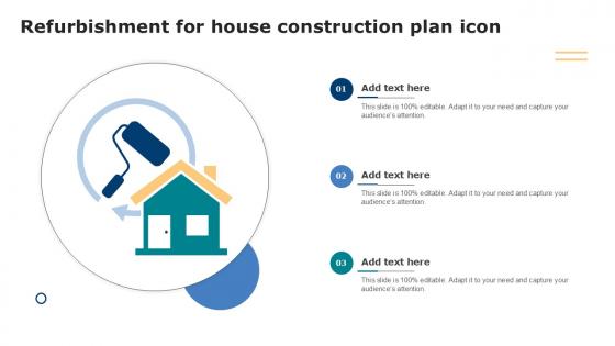 Refurbishment For House Construction Plan Icon Ppt Powerpoint