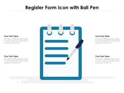 Register form icon with ball pen