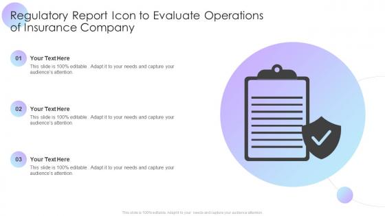 Regulatory Report Icon To Evaluate Operations Of Insurance Company