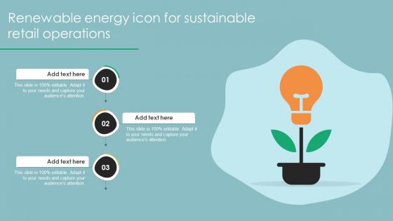 Renewable Energy Icon For Sustainable Retail Operations