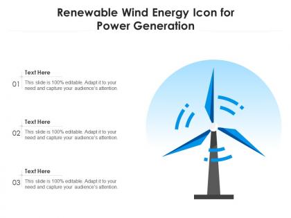 Renewable wind energy icon for power generation