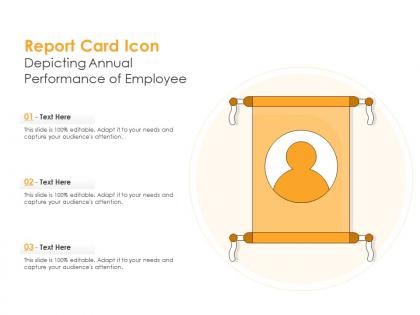 Report card icon depicting annual performance of employee