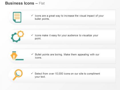 Report management interconnection business pen data search option ppt icons graphics