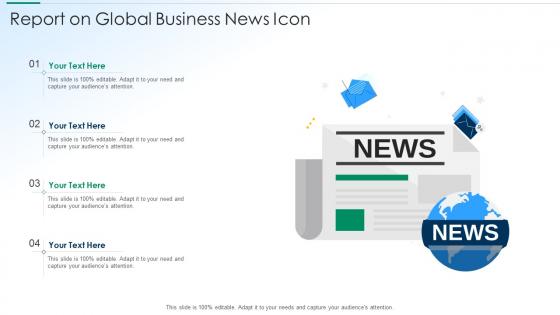Report on global business news icon