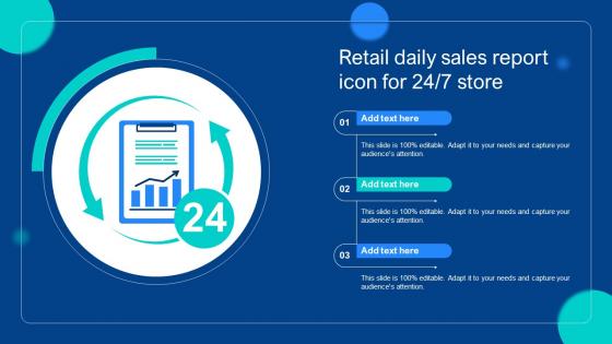 Retail Daily Sales Report Icon For 24 7 Store
