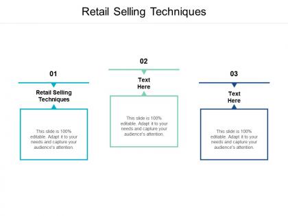 Retail selling techniques ppt powerpoint presentation icon outline cpb