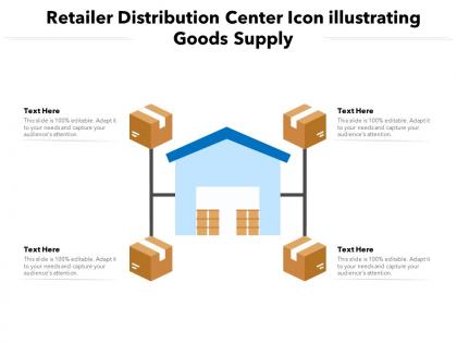 Retailer distribution center icon illustrating goods supply