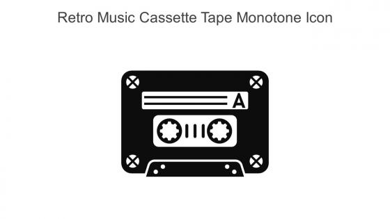 Retro Music Cassette Tape Monotone Icon In Powerpoint Pptx Png And Editable Eps Format