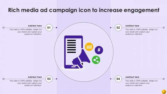 Rich Media Ad Campaign Icon To Increase Engagement Ppt Slides