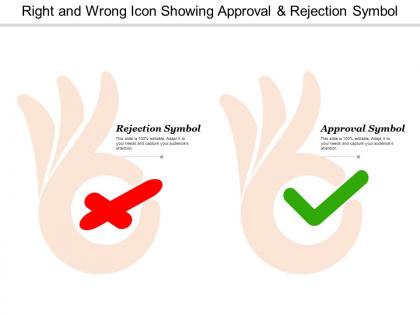 Right and wrong icon showing approval and rejection symbol