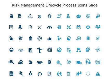 Risk management lifecycle process icons slide direction ppt slides