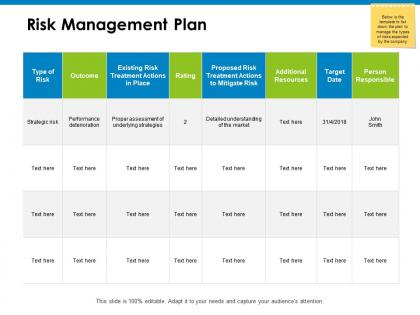 Risk management plan compare ppt powerpoint presentation icon templates