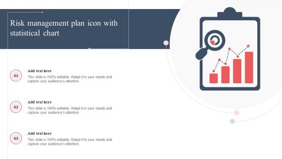 Risk Management Plan Icon With Statistical Chart