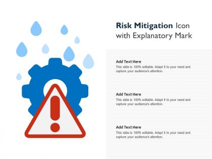 Risk mitigation icon with explanatory mark