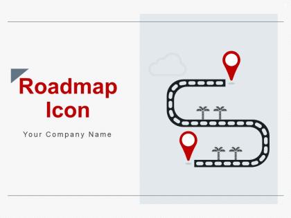Roadmap icon strategic goal different milestones time clock interactive options