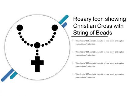 Rosary icon showing christian cross with string of beads