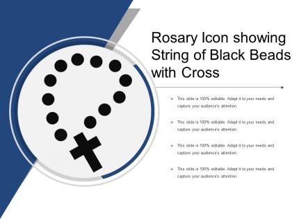 Rosary icon showing string of black beads with cross