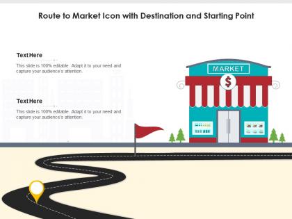 Route to market icon with destination and starting point