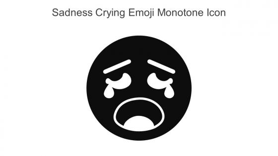 Sadness Crying Emoji Monotone Icon In Powerpoint Pptx Png And Editable Eps Format